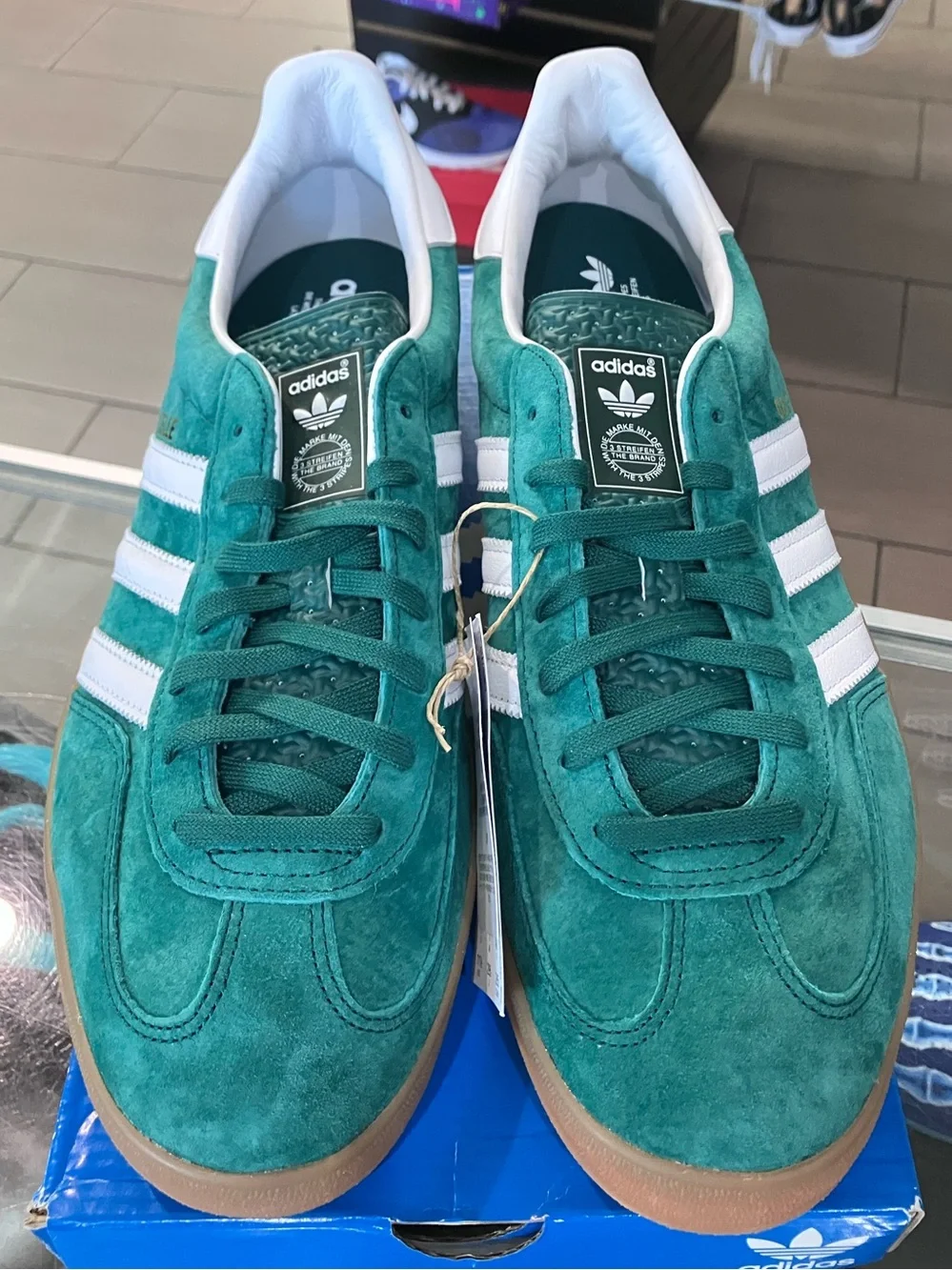 Adidas Gazelle Indoor Collegiate Green Gum Size 11.5